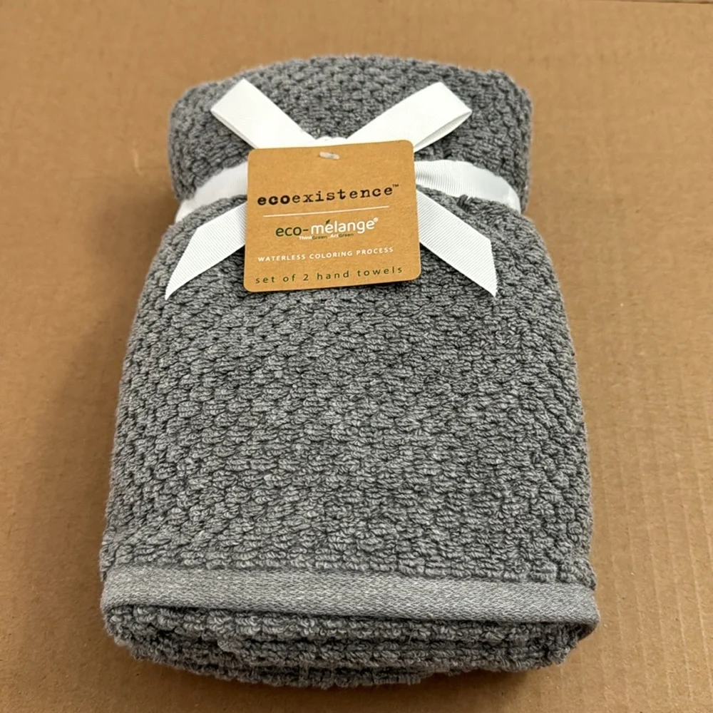 9pc Ecoexistence Eco-Melange Oversized Bath Towel Set - Charcoal